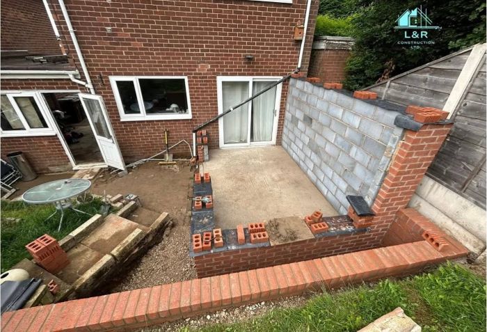 Building work representing professional bricklaying services