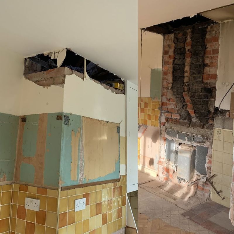Internal renovation with wall removal and a new structural opening